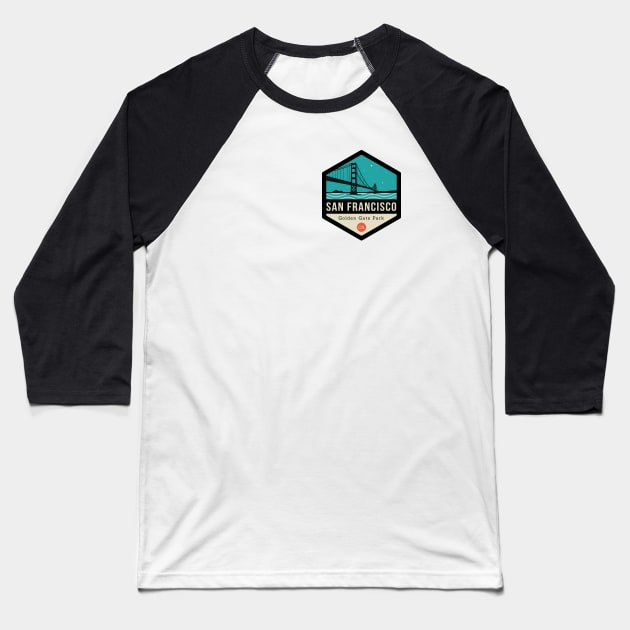 San Francisco Badge Design Baseball T-Shirt by CloudWalkerDesigns